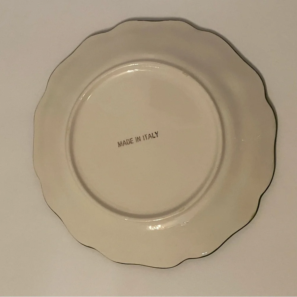 SAN MARCO ITALY LUNCHEON PLATES SET OF 4 FRUIT TREES WHITE GREEN LEMON APPLE
